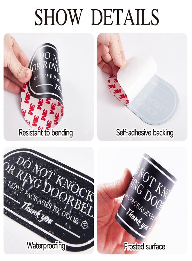 LUHIMO Do Not Knock or Ring Doorbell Sign Sticker，Self-Adhesive Waterproof Do Not Knock Leave Packages Here for Front Door,No Soliciting for House, Home, Business（small） - Image 4